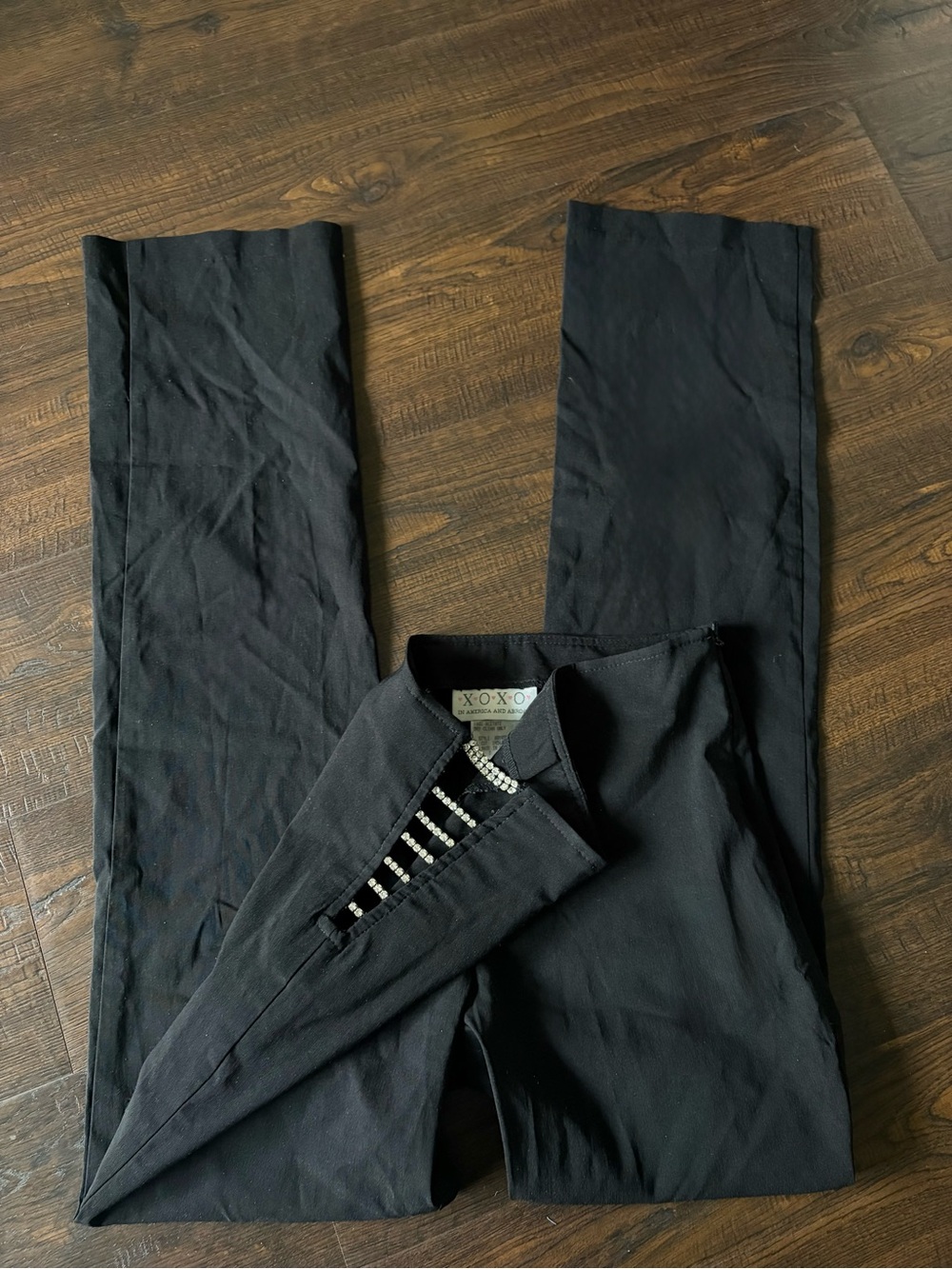 Vintage Y2K rhinestone cutout pants